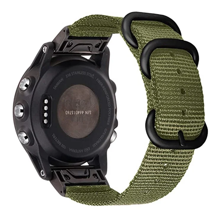 Для Garmin Fenix ​​7x / 6x Pro / Tactix7 Регулируемая Полоса Запястья 26 мм Нейлоновые Часы Замена Часов Часов Часов - Зеленый