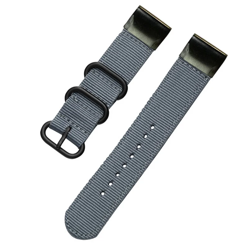 For Garmin Fenix 7X  /  6X Pro  /  Tactix7 Adjustable Wrist Band 26mm Nylon Watch Strap Replacement Watchband - Grey