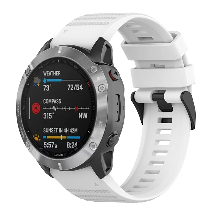 For Garmin Forerunner 955 / Forerunner 945 / Forerunner 935 / Descent G1 Silicone Replacement Band 22mm Sports Strap Wristband with Screwdrivers - White