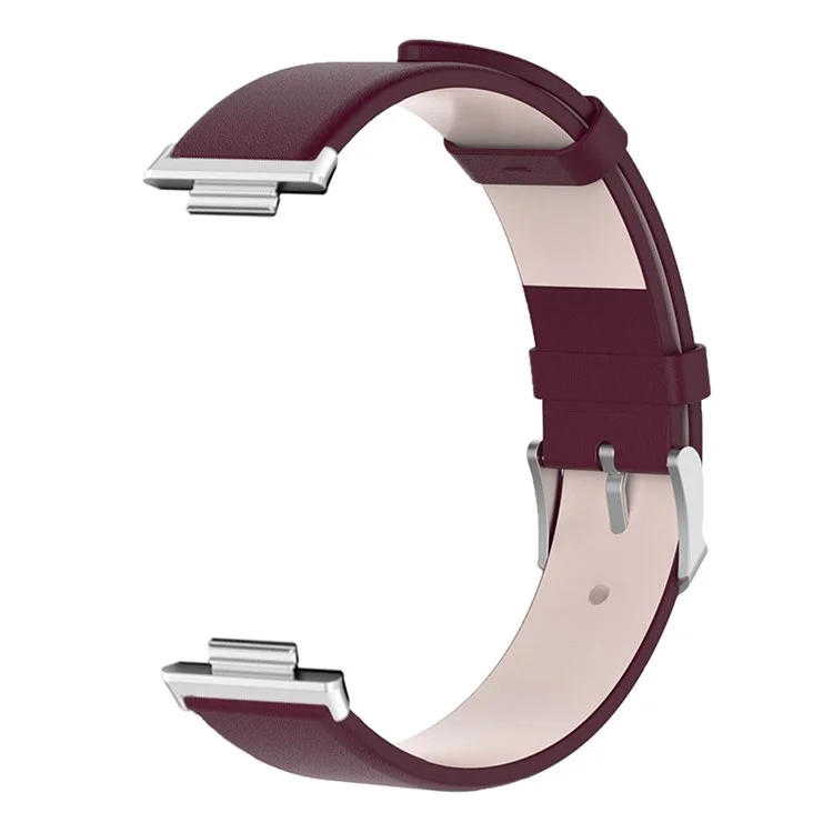 For Huawei Watch Fit 2 Leather Watch Strap Quick Release Wrist Band Sports Watch Watchband Replacement - Wine Red