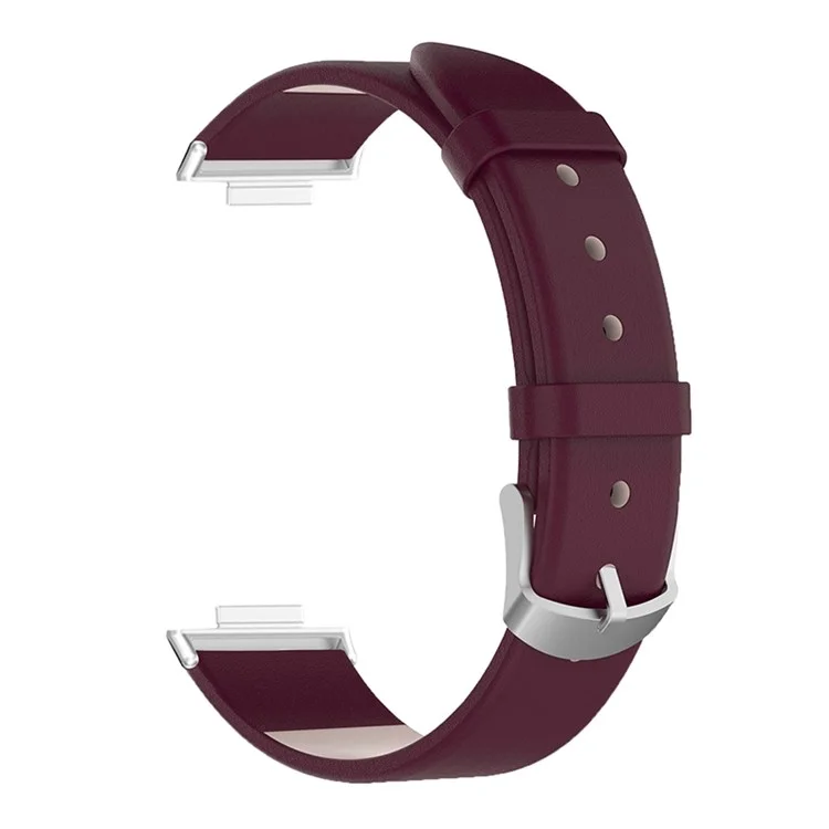 For Huawei Watch Fit 2 Leather Watch Strap Quick Release Wrist Band Sports Watch Watchband Replacement - Wine Red