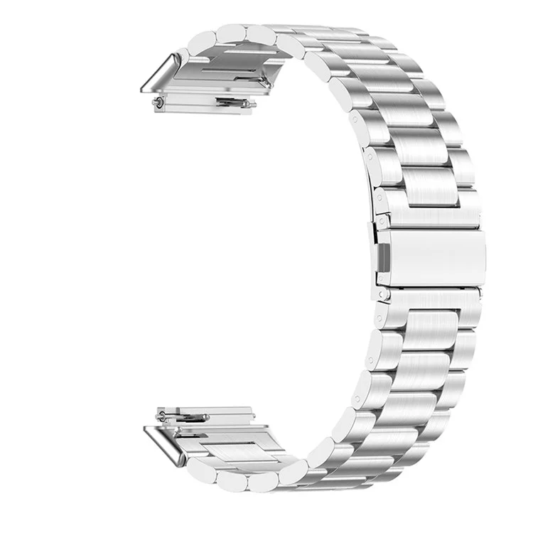 Bracelet de montre pour Huawei Band 7, Bracelet de rechange en acier inoxydable à trois perles - Argent
