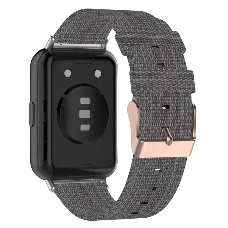 Für Huawei Watch Fit 2 Uhrenarmband mit Schnalle Nylon-Armband Sport-Uhr 20 mm Schnellverschluss-Armband - Dunkelgrau