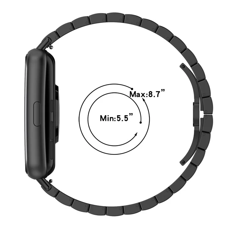 Für Huawei Watch Fit 2 Smart Watch Band Buckle Design Metal Wrist Strap Replacement - Schwarz