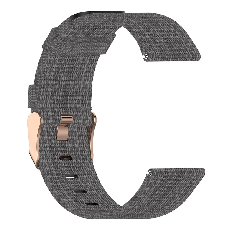 For Garmin Forerunner 255 / Venu 2 / Samsung Galaxy Watch3 45mm Watch Strap with Buckle Nylon Watch Band Universal 22mm Quick Release Watchband - Dark Grey