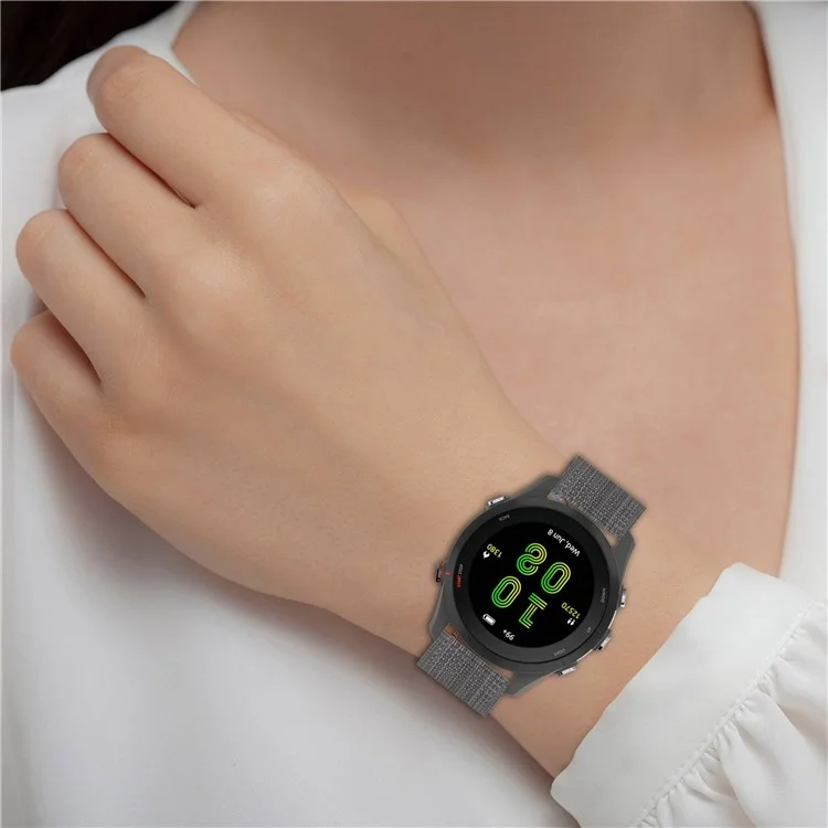 Для Garmin Forerunner 255 / Venu 2 / Samsung Galaxy Watch3 45мм Ремешок для часов с пряжкой Нейлоновый ремешок для часов Универсальный 22мм Быстросъемный ремешок для часов - Темно-серый