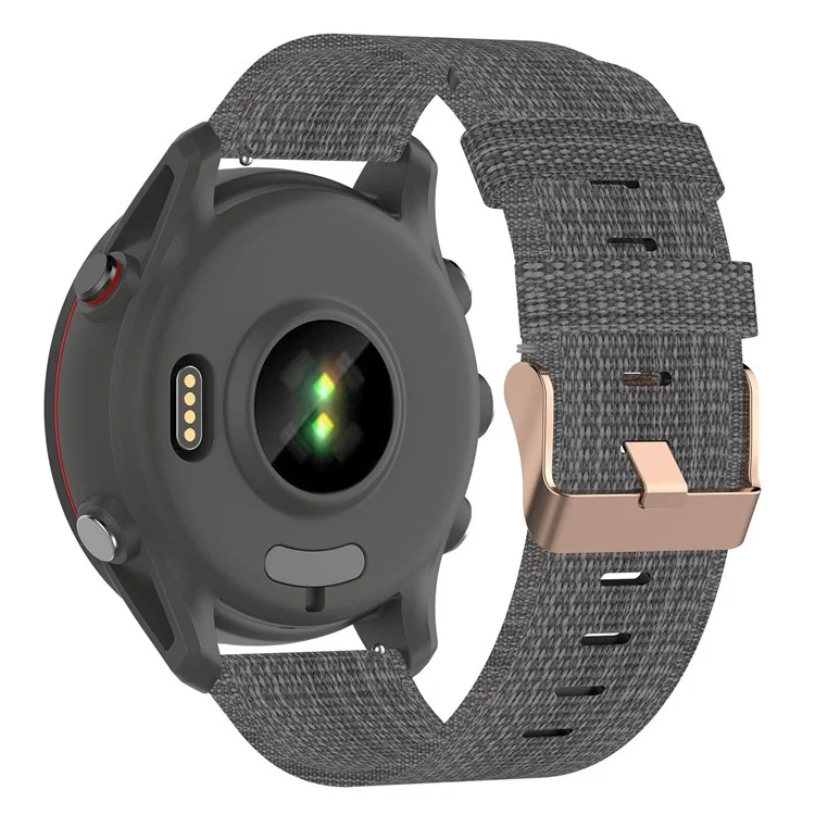 Para Garmin Forerunner 255S / Venu 2S / Xiaomi Mi Watch Strap Universal 18mm Nylon Watch Band Sports Watch Replacement Watchband with Buckle - Cinza Escuro