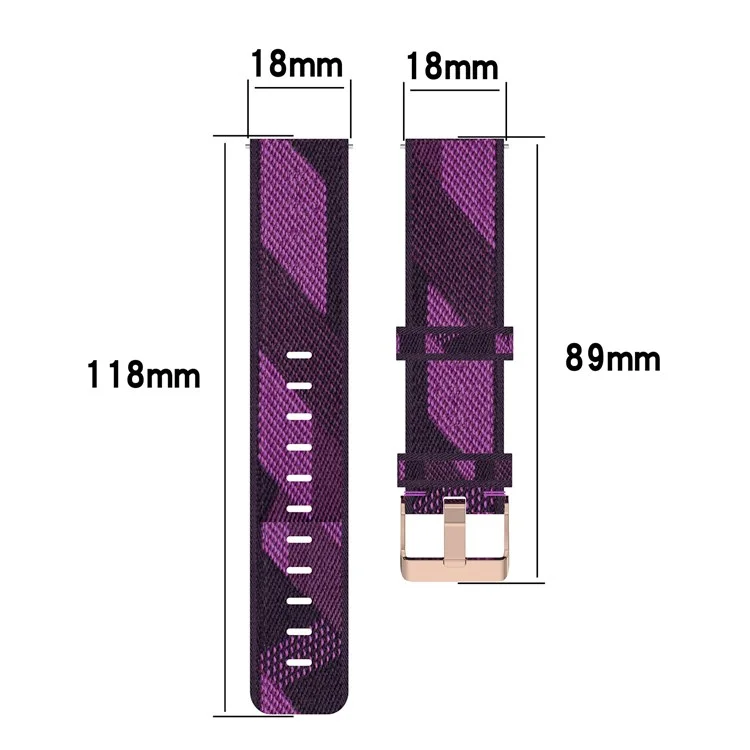 For Garmin Forerunner 255S / Venu 2S / Xiaomi Mi Watch Strap Universal 18mm Nylon Watch Band Sports Watch Replacement Watchband with Buckle - Dark Grey