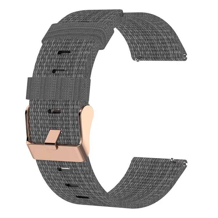Para Garmin Forerunner 255S / Venu 2S / Xiaomi Mi Watch Strap Universal 18mm Nylon Watch Band Sports Watch Replacement Watchband with Buckle - Cinza Escuro
