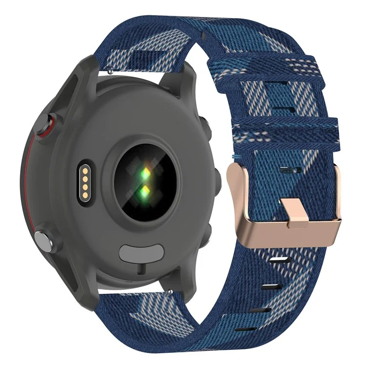 For Garmin Forerunner 255S / Venu 2S / Xiaomi Mi Watch Strap Universal 18mm Nylon Watch Band Sports Watch Replacement Watchband with Buckle - Blue Stripe