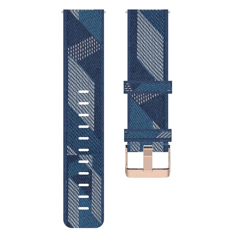 For Garmin Forerunner 255S / Venu 2S / Xiaomi Mi Watch Strap Universal 18mm Nylon Watch Band Sports Watch Replacement Watchband with Buckle - Blue Stripe
