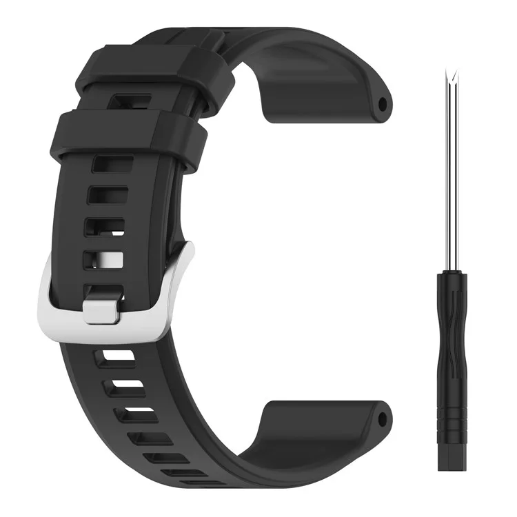 For Garmin Fenix 7 / Instinct 2 / Fenix 5 / Forerunner 935 / 945 Watch Strap Silicone Wrist Band Sports Watch 22mm Watchband with Buckle - Black