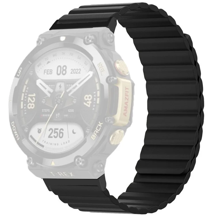 Cinturino Magnetico a prova di sudore per Huami Amazfit T-Rex 2 Cinturino in silicone regolabile a doppio colore - Nero