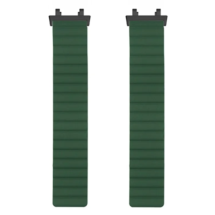 Banda para reloj magnética a prueba de sudor para Huami Amazfit T-Rex 2 Brazalete de silicona ajustable Diseño de dos colores - Verde del ejército