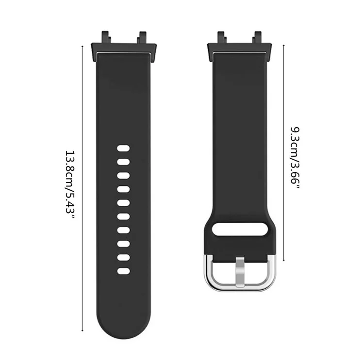 For Huami Amazfit T-Rex 2 Silicone Watch Strap Adjustable Wrist Band with Square Pin Buckle - Black