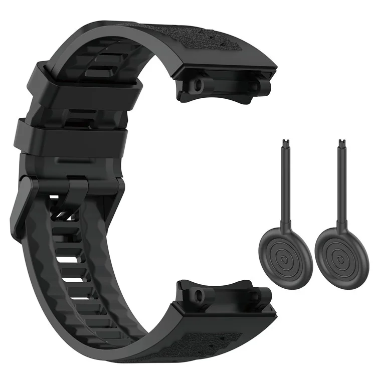 Para Huami Amazfit T-Rex 2 Substituição Relógio Banda de Relógio Strap Universal 22mm Silicone Watchband - Preto