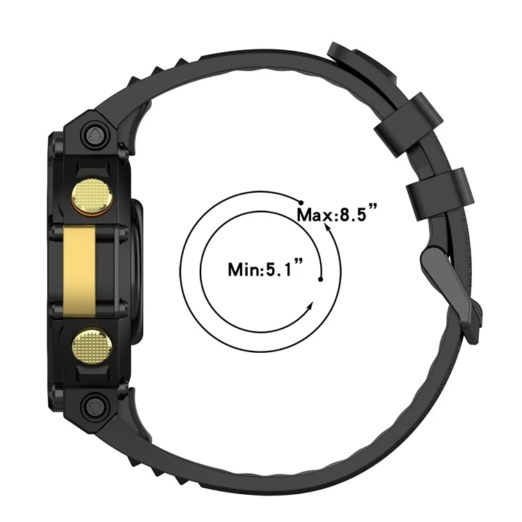 Per Huami Amazfit T-Rex 2 Sostituzione Cinturino Orologio Cinturino Orologio Universale 22mm Cinturino in Silicone - Nero
