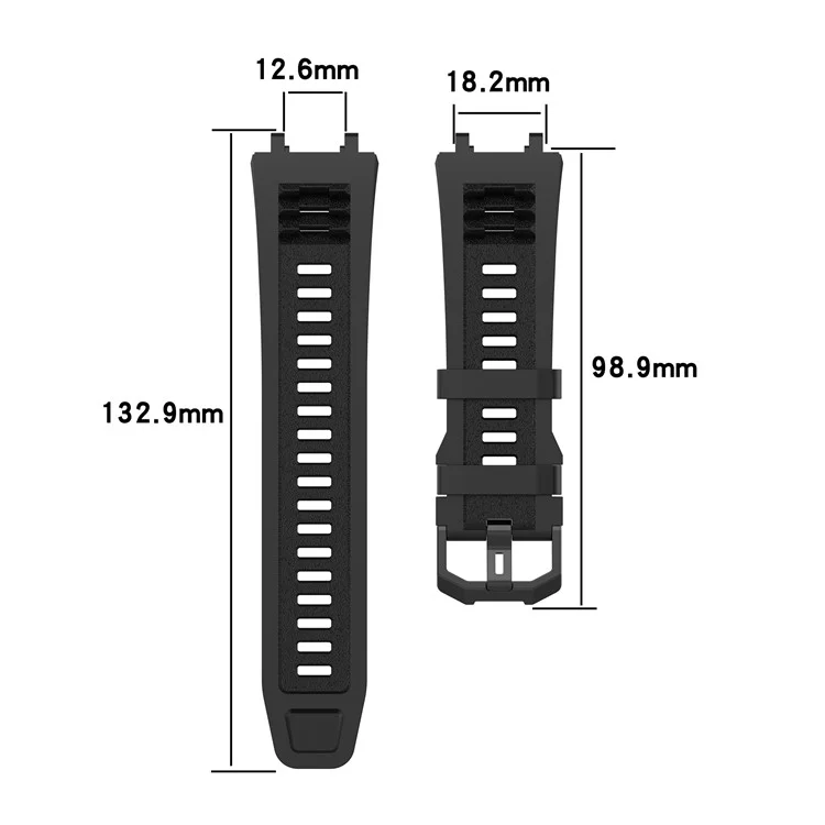 Per Huami Amazfit T-Rex 2 Sostituzione Cinturino Orologio Cinturino Orologio Universale 22mm Cinturino in Silicone - Nero