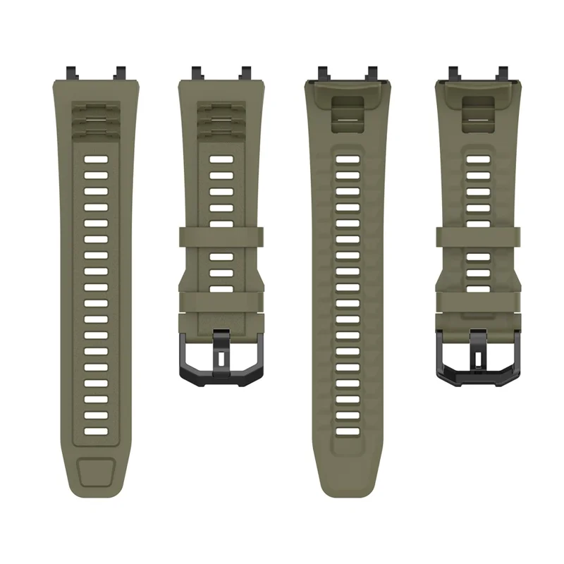 For Huami Amazfit T-Rex 2 Strap Replacement Universal 22mm Silicone Watch Band - Army Green