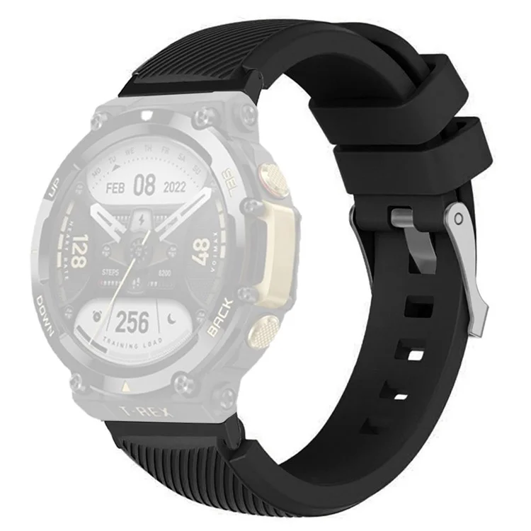 Per Huami Amazfit T-Rex 2 Twill Texture Watch Band Replacement Watch Strap Universal 22mm Silicone Watchband - Nero