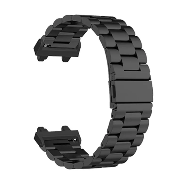 Pour Huami Amazfit T-Rex 2 Acier Inoxydable Bracelet de Montre Boucle Pliante Trois Perles Bracelet - Noir