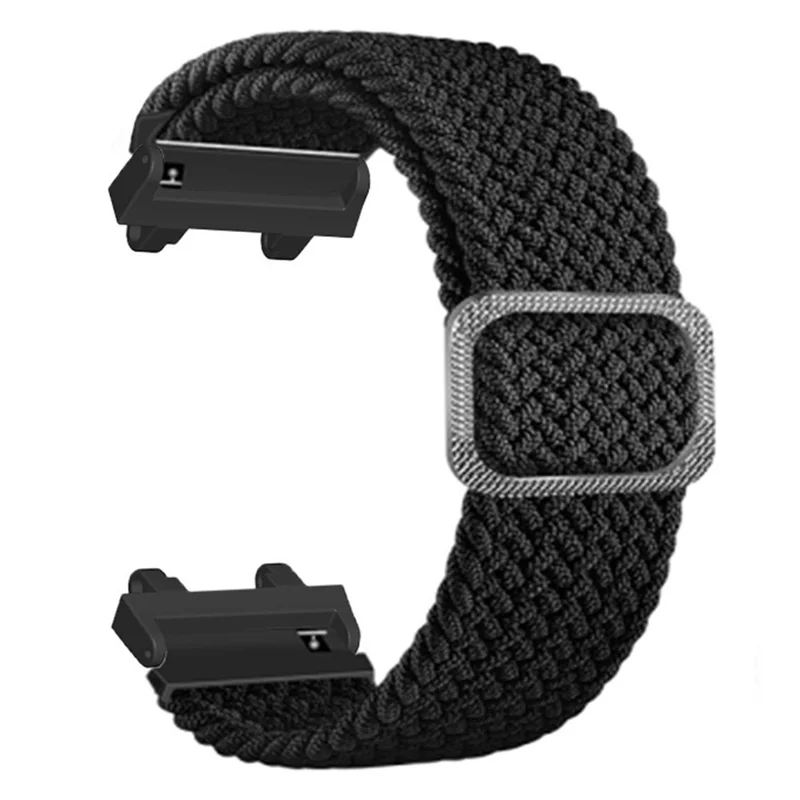 Watch Strap for Huami Amazfit T-Rex 2, Nylon Braided Adjustable Loop Wrist Band Replacement - Black