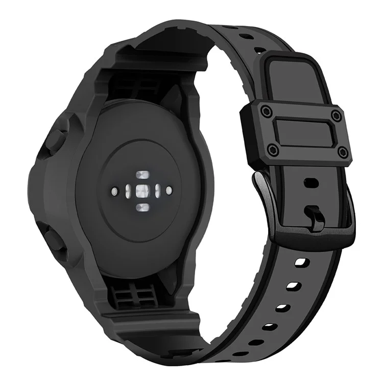 Für Xiaomi Mi Watch Color Sports Watch Band+Watch Case 2-in-1 TPU Watch Strap Replacement Watchband mit Schnalle - Schwarz