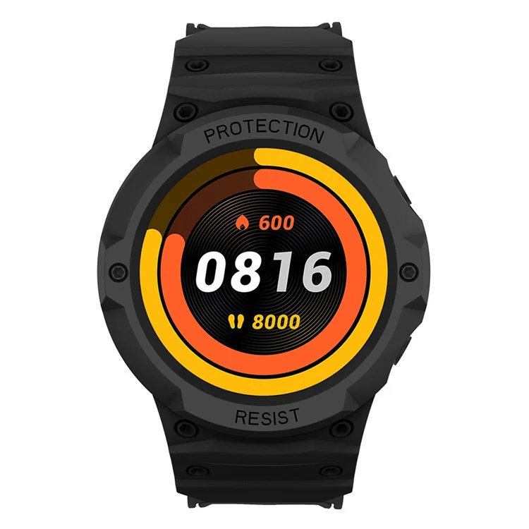 Für Xiaomi Mi Watch Color Sports Watch Band+Watch Case 2-in-1 TPU Watch Strap Replacement Watchband mit Schnalle - Schwarz