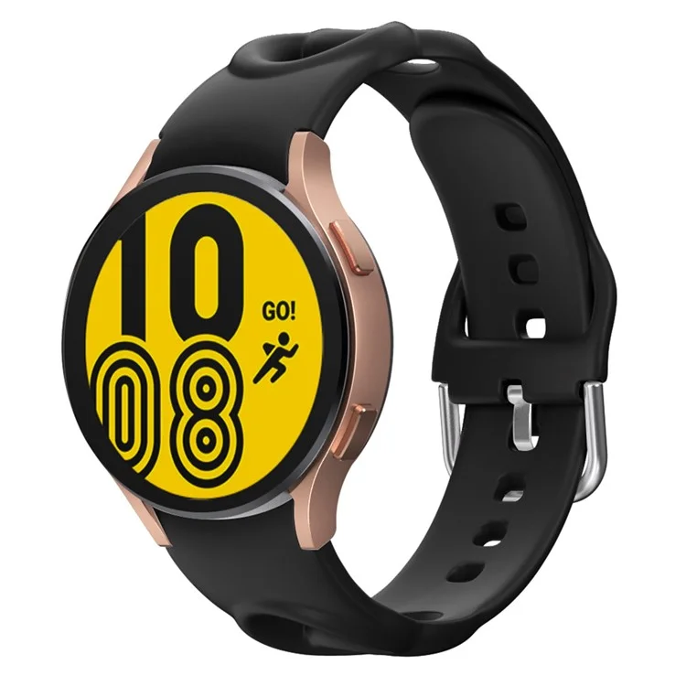 Para Samsung Galaxy Watch4 40 mm / 44 mm / Watch4 Classic 42 mm / Banda de Reloj de Lanzamiento Rápido de 46 mm Conjunto Silicone Hollow Watch Strap de Reemplazo de 20 mm Banda de Vigilancia - Negro