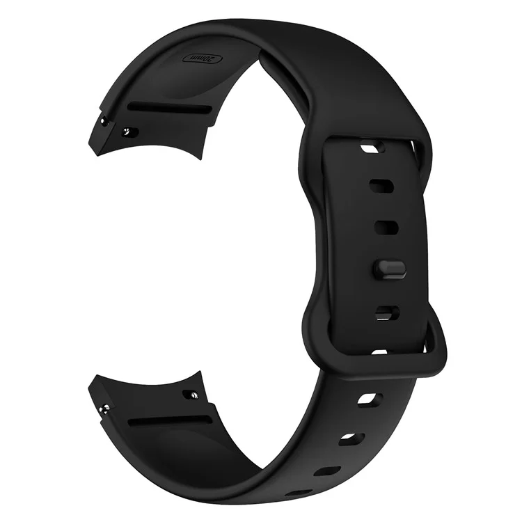 For Samsung Galaxy Watch4 Classic 42mm / 46mm / Watch4 Active 40mm / 44mm Silicone Watch Band Wrist Strap with Adjustable Buckle - Black