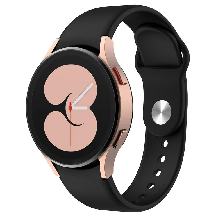 Für Samsung Galaxy Watch4 40 mm / 44 mm / Watch4 Classic 42mm / 46mm Schnellveröffentlichungs -uhrenband Silikon Uhrengurt 20mm Ersatzwachen Mit Knopf - Schwarz