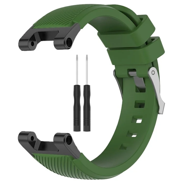For Huami Amazfit T-Rex  /  T-Rex Pro  /  Ares Twill Texture Watch Band Silicone Watch Strap Universal 22mm Replacement Watchband - Army Green