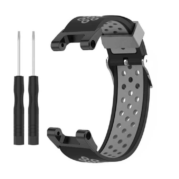 Für Huami Amazfit T-Rex / T-Rex Pro / Ares, Dual-Farb-Uhrenarmband aus Silikon, 22 mm, Ersatzarmband mit Mehrfachlochdesign - Schwarz / Grau