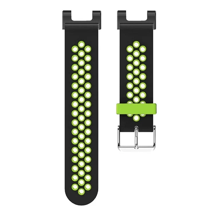 For Huami Amazfit T-Rex  /  T-Rex Pro  /  Ares, Dual-Color 22mm Watch Band Silicone Watch Strap Replacement Watchband with Multi-Hole Design - Black / Green