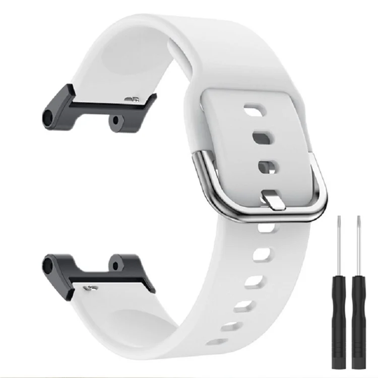 Para Huami Amazfit T-rex / T-Rex Pro / Ares, Banda Universal de 22 mm Watch Silicone Watch Strap Band de Reemplazo de Correa Con Hebilla Cuadrada - Blanco