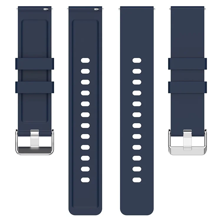 Para Huami Amazfit Bip 3 / Bip S Soft Silicone Wnist Wnist Watch Reloj Correa Con Hebilla Plateada - Azul de Medianoche