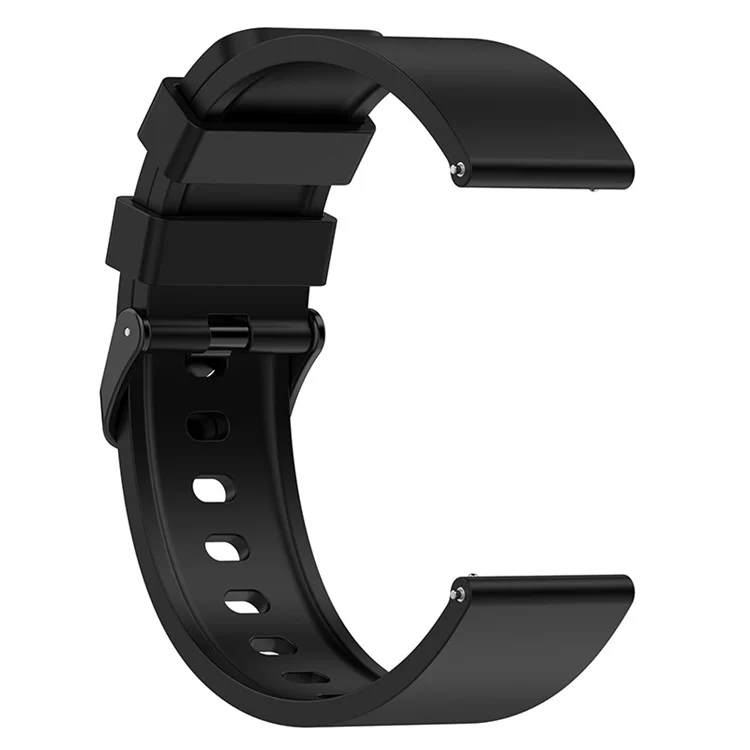 For Huami Amazfit Bip 3 / Bip S Smart Watch Replacement Strap Adjustable Silicone Wrist Band with Black Steel Buckle - Black