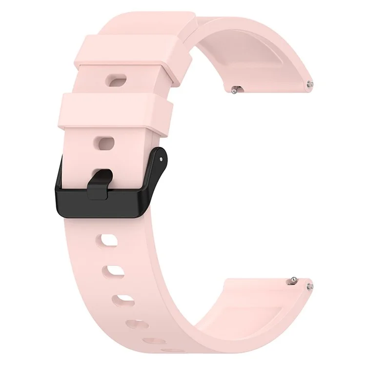 For Huami Amazfit Bip 3 / Bip S Smart Watch Replacement Strap Adjustable Silicone Wrist Band with Black Steel Buckle - Light Pink