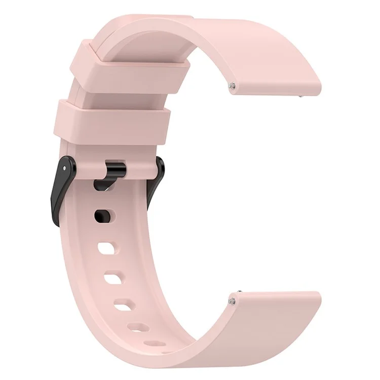 For Huami Amazfit Bip 3 / Bip S Smart Watch Replacement Strap Adjustable Silicone Wrist Band with Black Steel Buckle - Light Pink