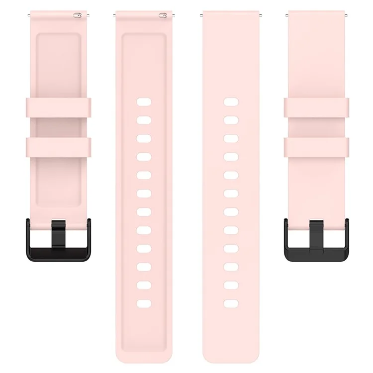 For Huami Amazfit Bip 3 / Bip S Smart Watch Replacement Strap Adjustable Silicone Wrist Band with Black Steel Buckle - Light Pink
