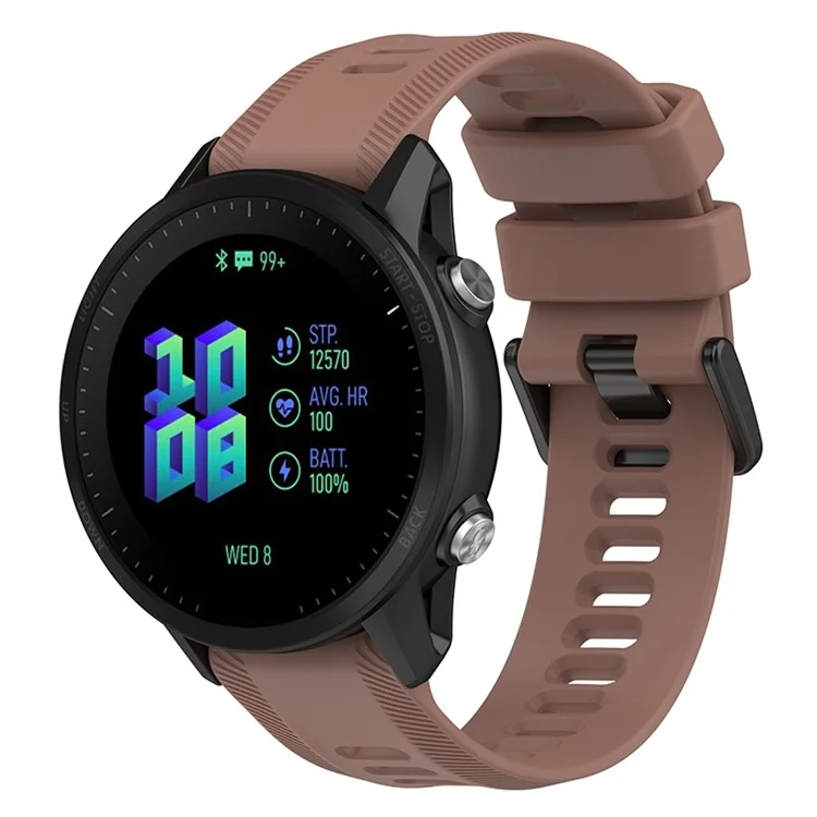For Garmin Forerunner 955 Twill Design Soft TPU Adjustable Smart Watch Replacement Strap - Coffee