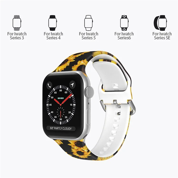 Para Apple Watch Series 10 42mm / 9 8 7 41mm / 6 5 4 SE SE (2022) SE (2023) 40mm / 3 2 1 38mm Silicone Watch Strap - Cor da Nuvem