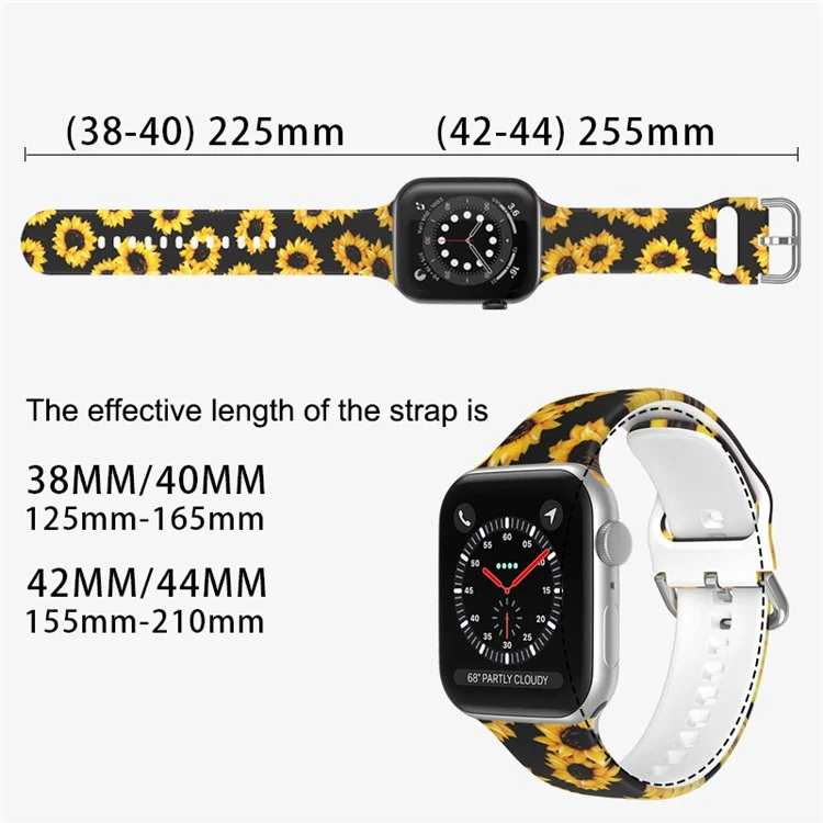 Para Apple Watch Series 10 42mm / 9 8 7 41mm / 6 5 4 SE SE (2022) SE (2023) 40mm / 3 2 1 38mm Silicone Watch Strap - Cor da Nuvem