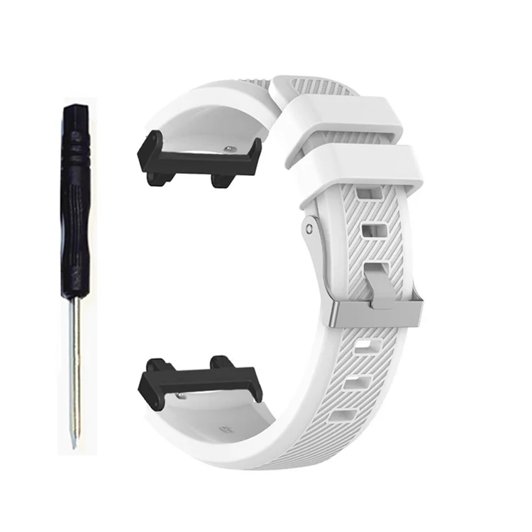 For Huami Amazfit T-Rex 2 Twill Design Adjustable Silicone Watchband Smart Watch Replacement Strap - White