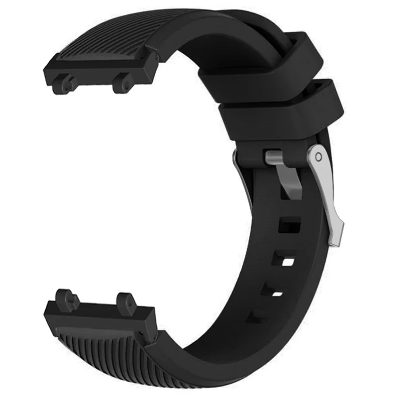 Für Huami Amazfit T-Rex 2 Köper Design Einstellbares Silikonarmband Smartwatch Ersatzband - Schwarz