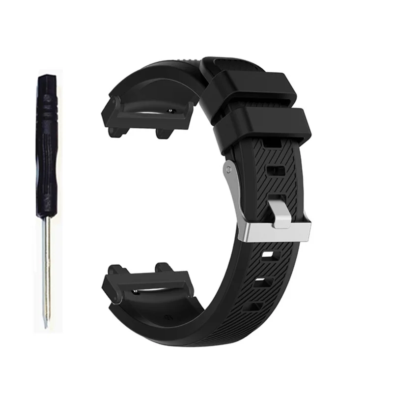 Für Huami Amazfit T-Rex 2 Köper Design Einstellbares Silikonarmband Smartwatch Ersatzband - Schwarz