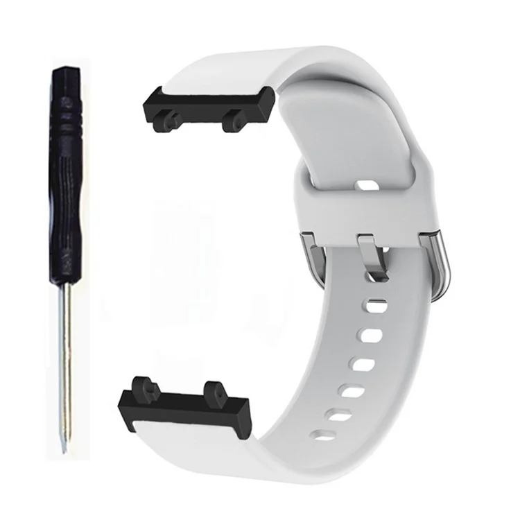 Flexible Silicone Watchband for Huami Amazfit T-Rex 2 Smart Watch Replacement Strap - White