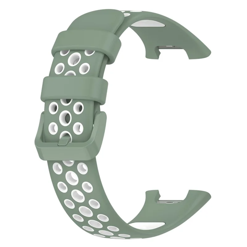 For Xiaomi Mi Band 7 Pro Dual Color Watch Strap Adjustable Silicone Watchband Replacement - Light Green / White