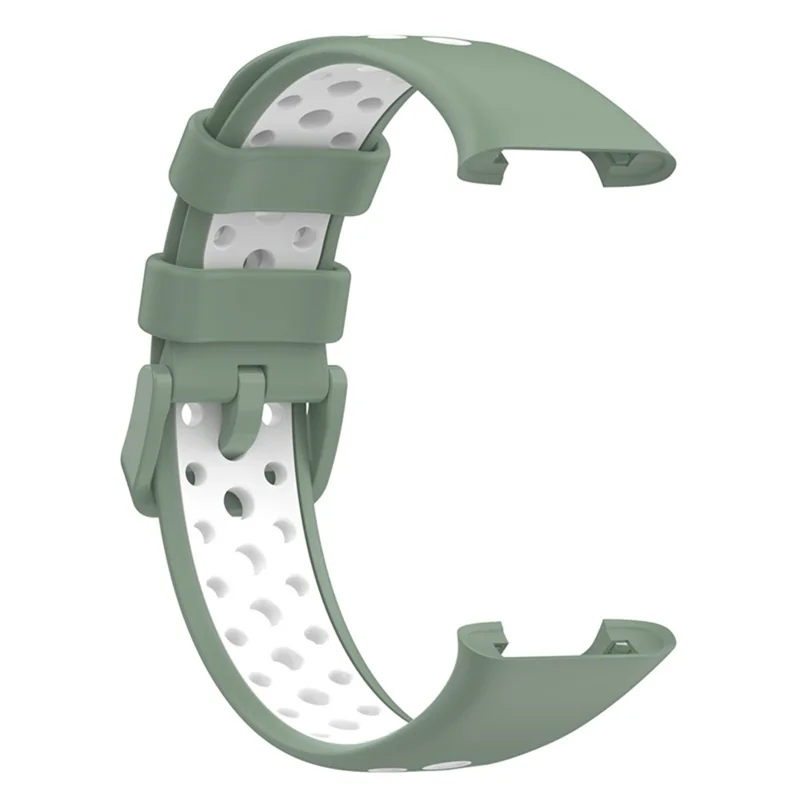For Xiaomi Mi Band 7 Pro Dual Color Watch Strap Adjustable Silicone Watchband Replacement - Light Green / White