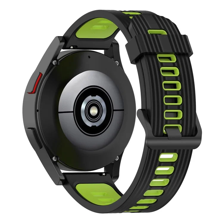 Para Samsung Galaxy Watch 5 Pro 45 mm / Huami Amazfit Bip 3 Pro Dual Color Dual 20 mm Silicone Reloj Band Strap de Reemplazo de Reemplazo - Negro / Lima